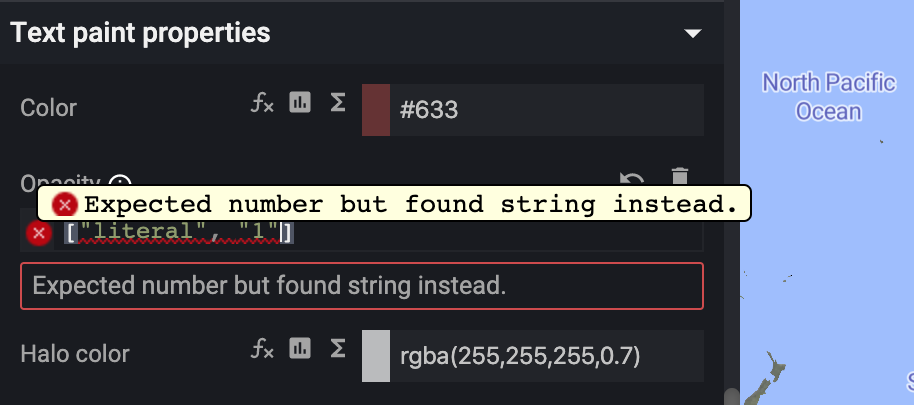 inline error UI for an invalid expression